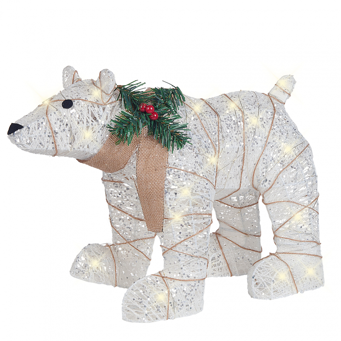 Beliani - Décoration LED ours polaire pour extérieur 34 cm blanc SIVULA - Décorations de Noël