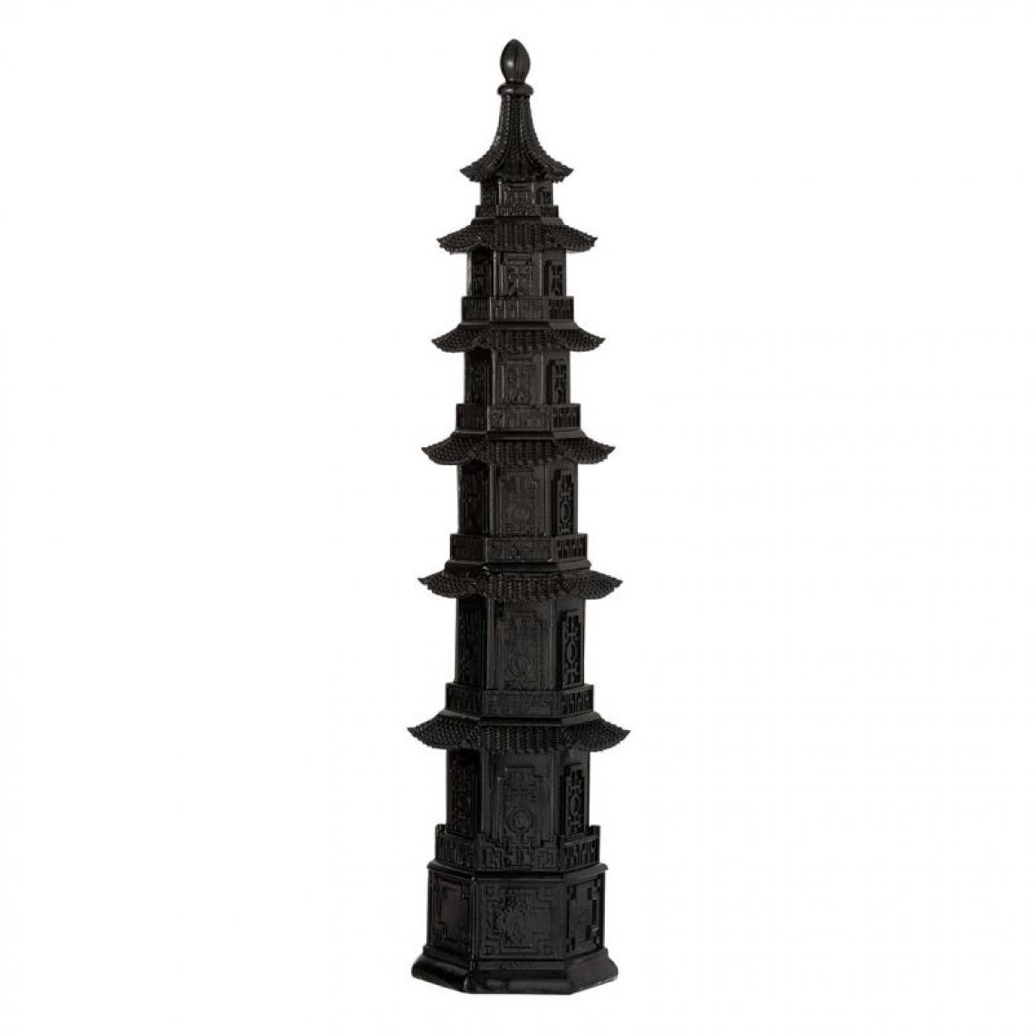 Paris Prix - Statuette Déco Temple Oriental 57cm Noir - Statues