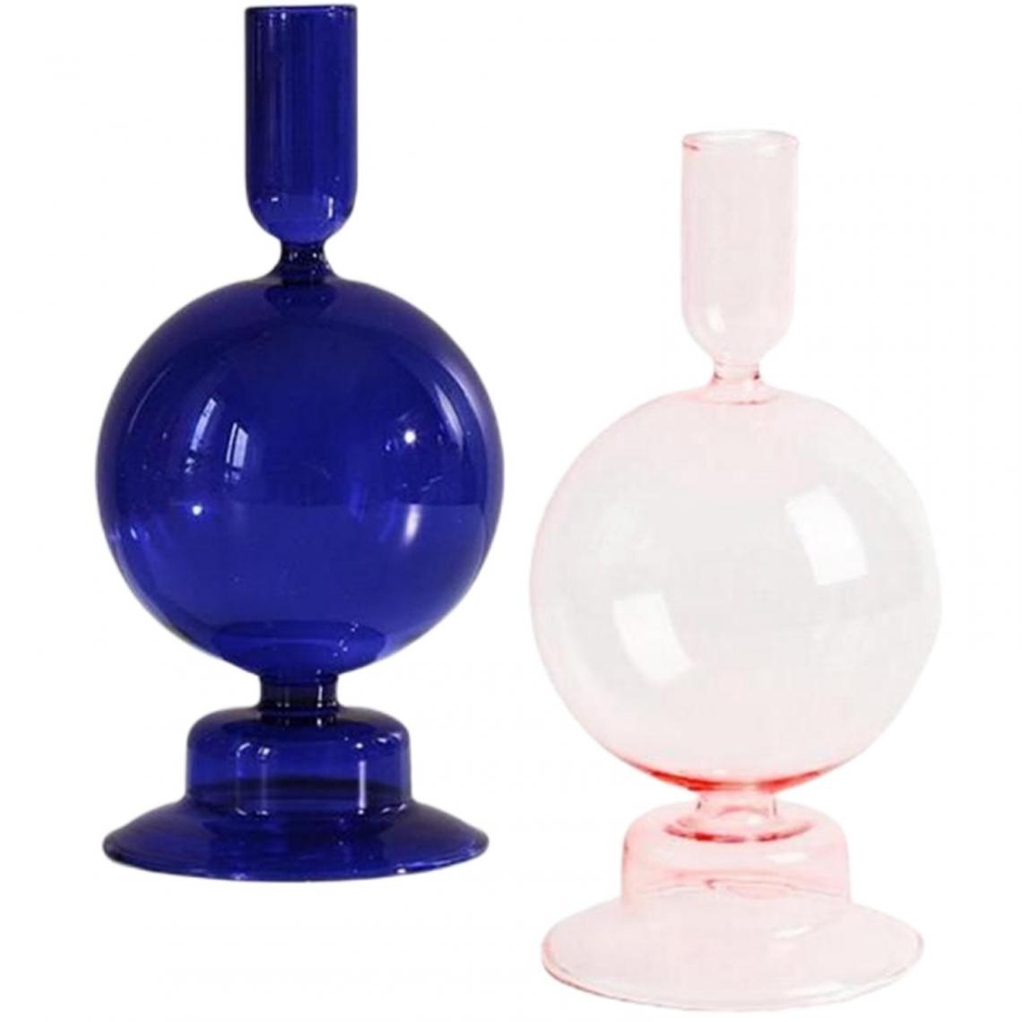 marque generique - Bougeoirs coniques Chandelier en verre transparent - Bougeoirs, chandeliers