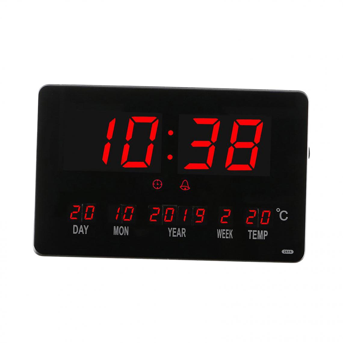 marque generique - Grand Écran Led de Bureau Numérique Réveil de Chevet Horloge Facile à Lit, USB Alimenté - Horloges, pendules