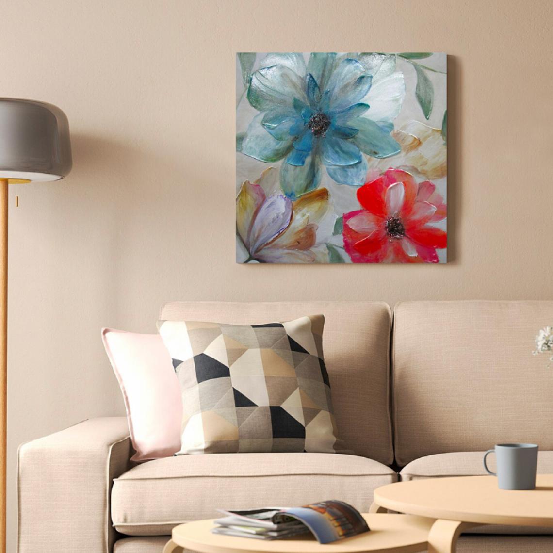 Tema - Peinture florale tableau peint à la main sur toile 40x40cm Spring Break - Tableaux, peintures