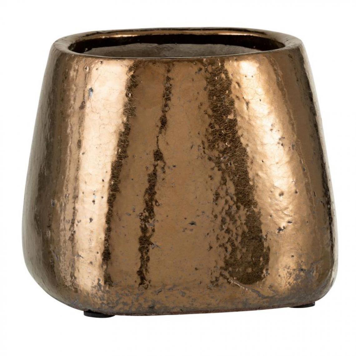 Paris Prix - Cache-Pot en Céramique Vai 19cm Bronze - Pots, cache-pots