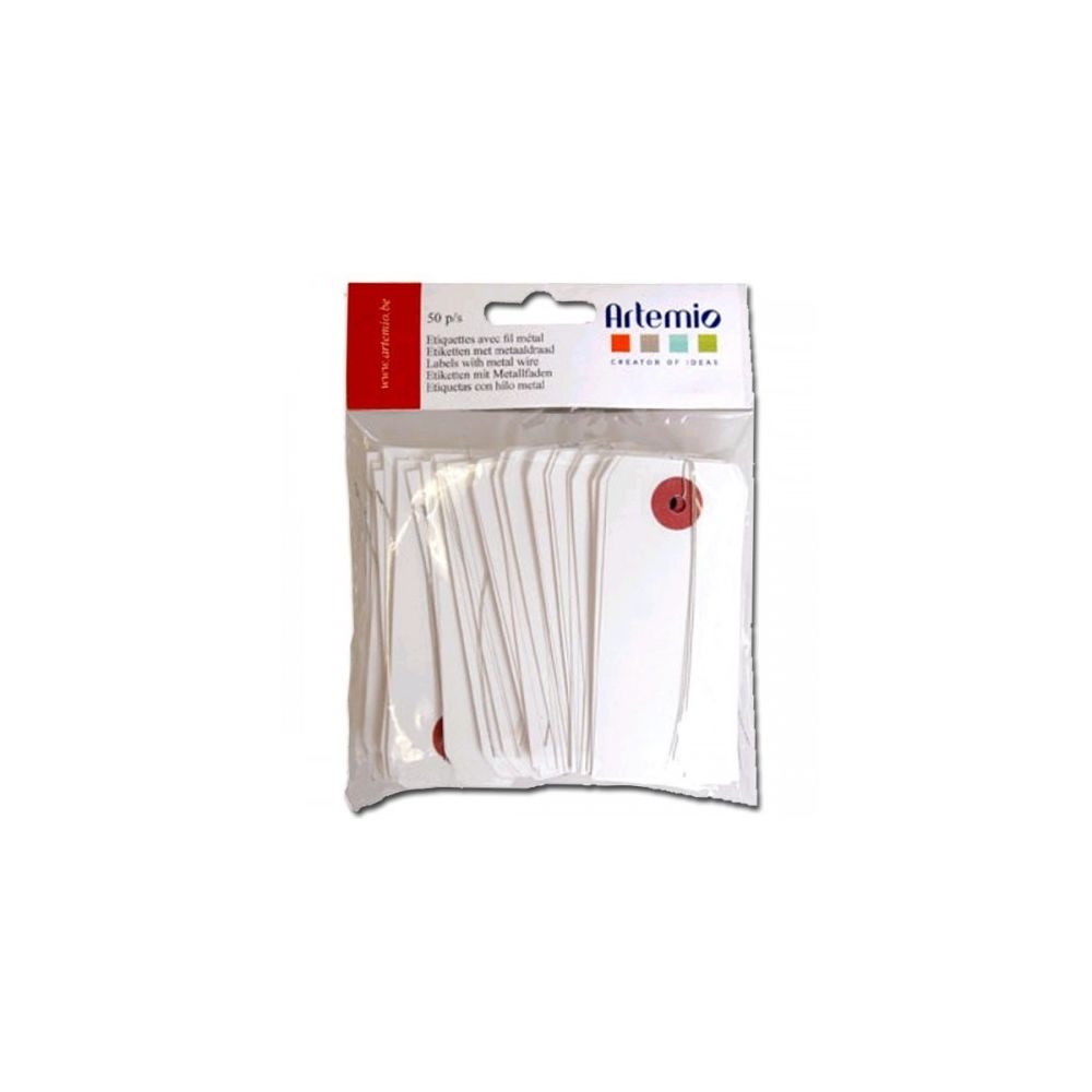 Artemio - Etiquettes blanches fil métal - Décorations de Noël