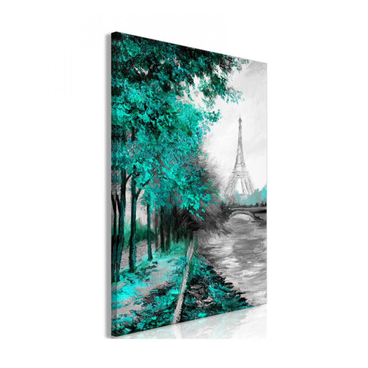 Artgeist - Tableau - Paris Channel (1 Part) Vertical Green 80x120 - Tableaux, peintures