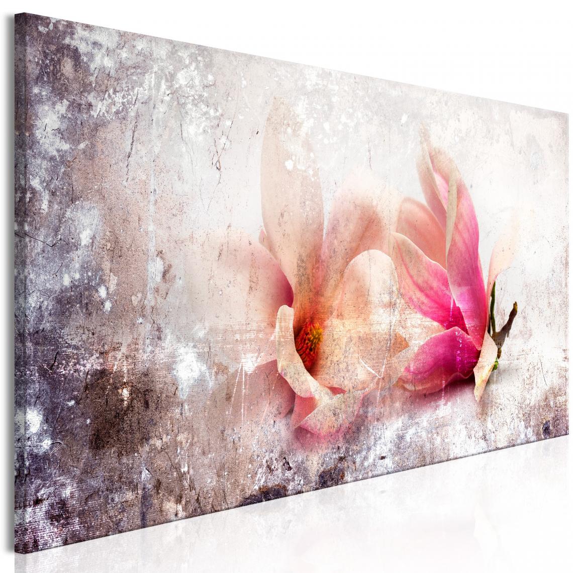 Decoshop26 - Tableau sur toile décoration murale image imprimée cadre en bois à suspendre Histoire de magnolia (1 Partie) Étroit 135x45 cm 11_0005484 - Tableaux, peintures