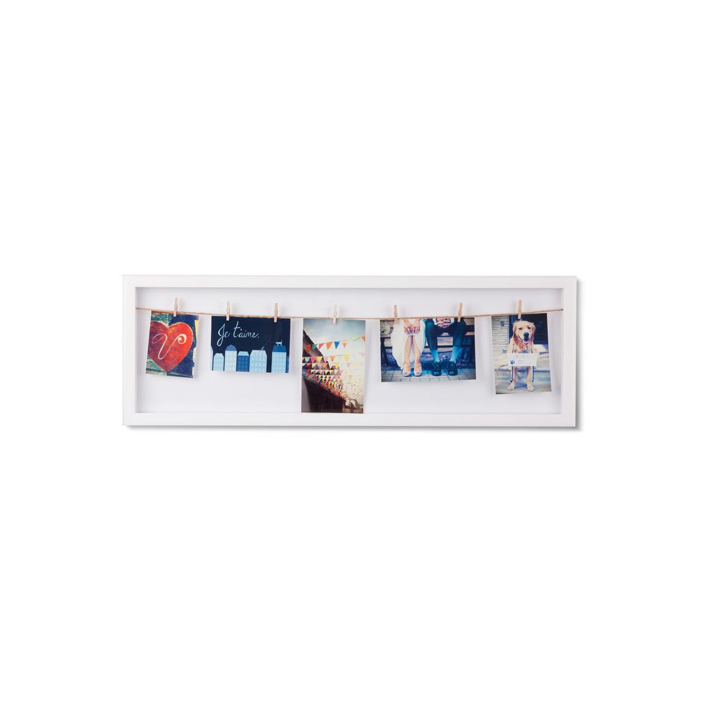 Sologne - Pèle mêle photo avec clips blanc CLOTHESLINE FLIP - Cadres, pêle-mêle