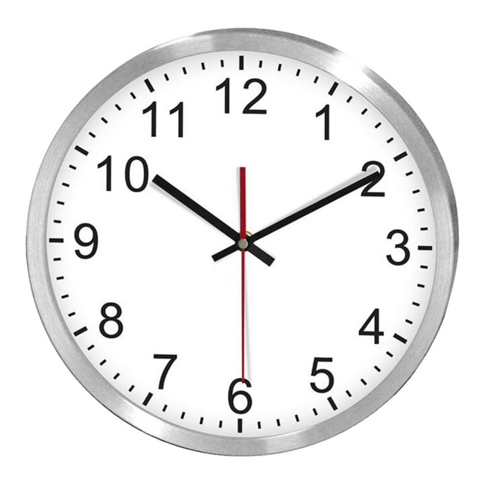 marque generique - Horloge Murale Silencieuse Non Tic-tac De 12 Pouces Argentée à Piles D'horloges Rondes - Horloges, pendules