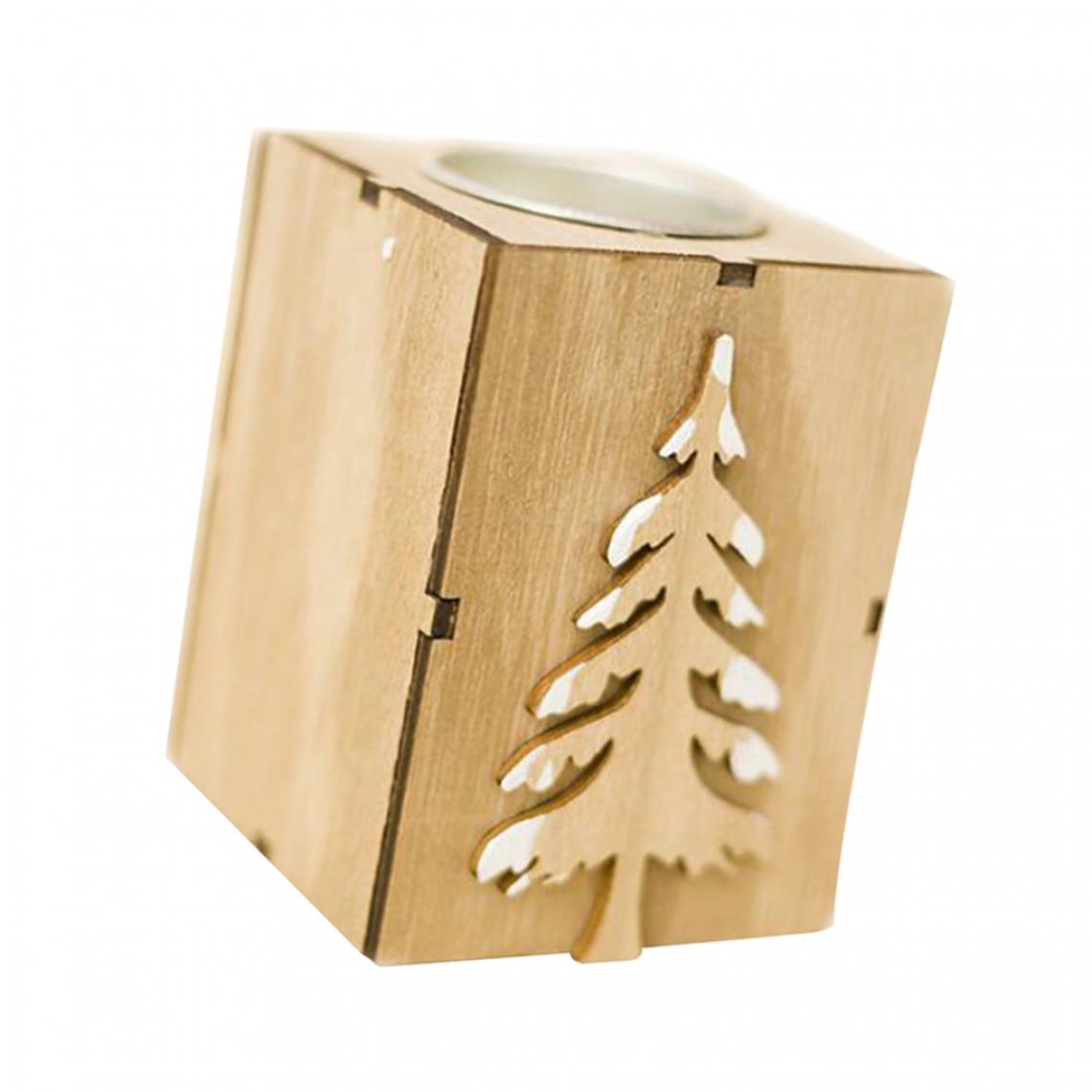 marque generique - bougie chauffe-plat en bois de Noël / bougeoir en bois décor à la maison arbre - Bougeoirs, chandeliers