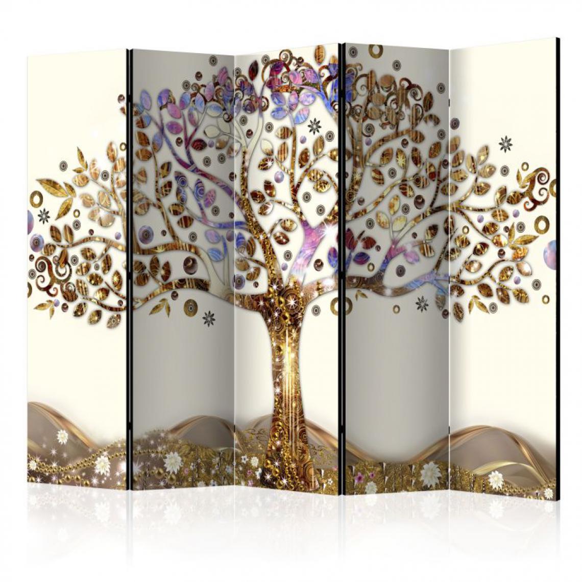 Artgeist - Paravent 5 volets - Golden Tree II [Room Dividers] .Taille : 225x172 - Paravents