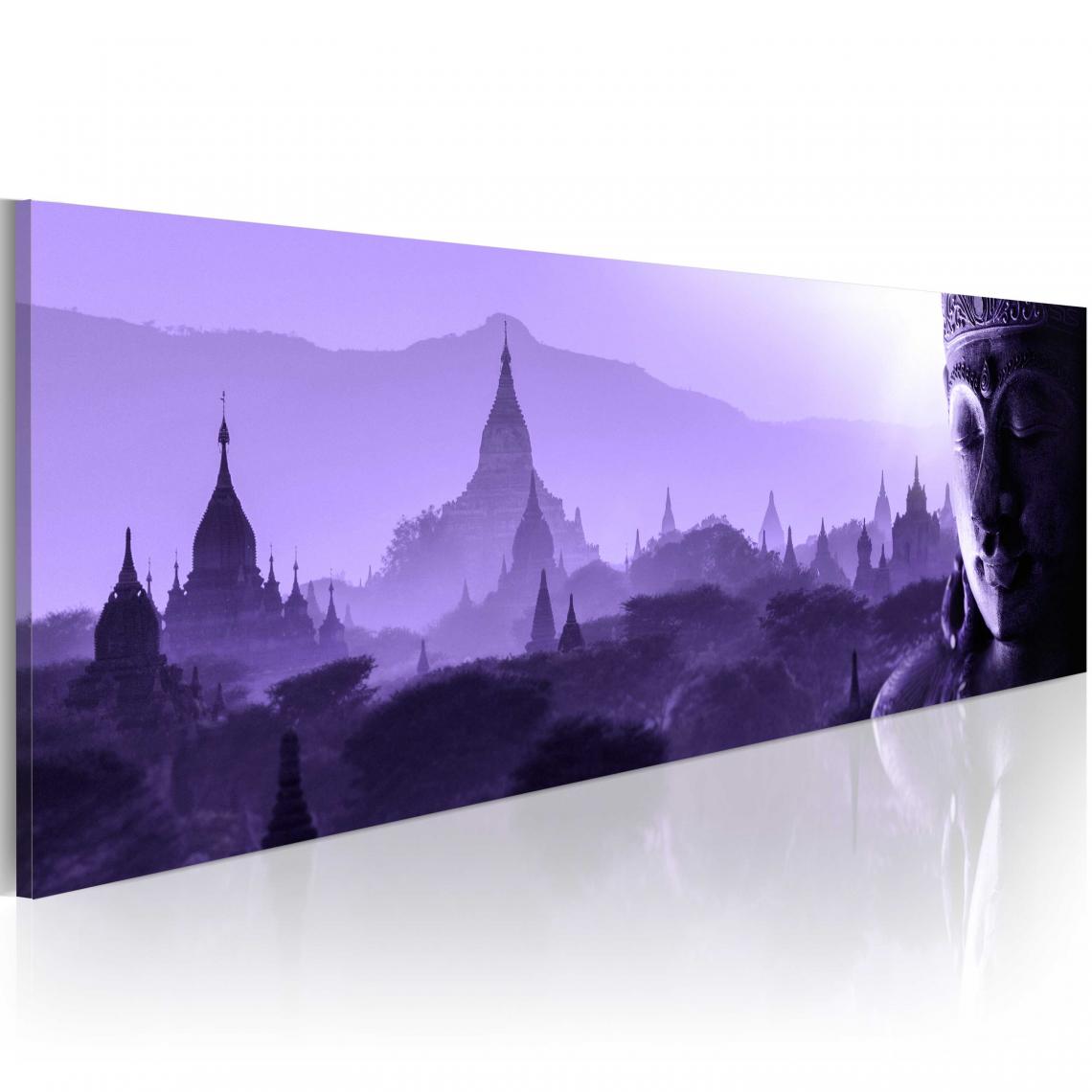 Decoshop26 - Tableau sur toile décoration murale image imprimée cadre en bois à suspendre Zen violet 150x50 cm 11_0009001 - Tableaux, peintures