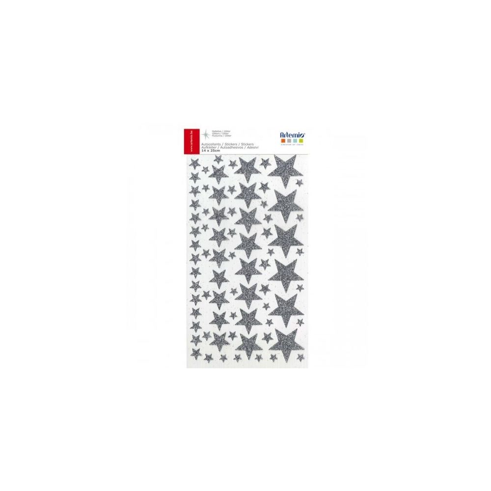 Artemio - Stickers étoiles à paillettes argentées - Décorations de Noël