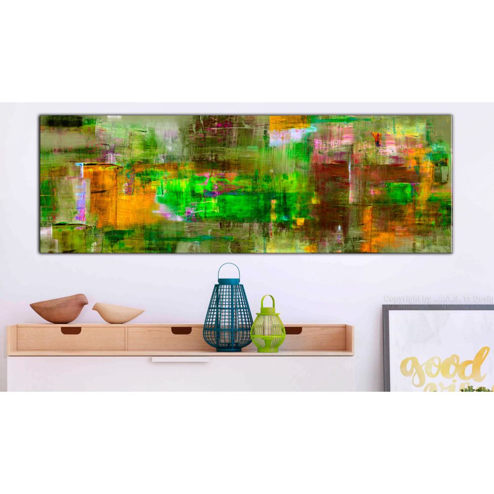 marque generique - 120x40 Tableau Multicolores Abstraction Esthetique Royaume vert - Tableaux, peintures