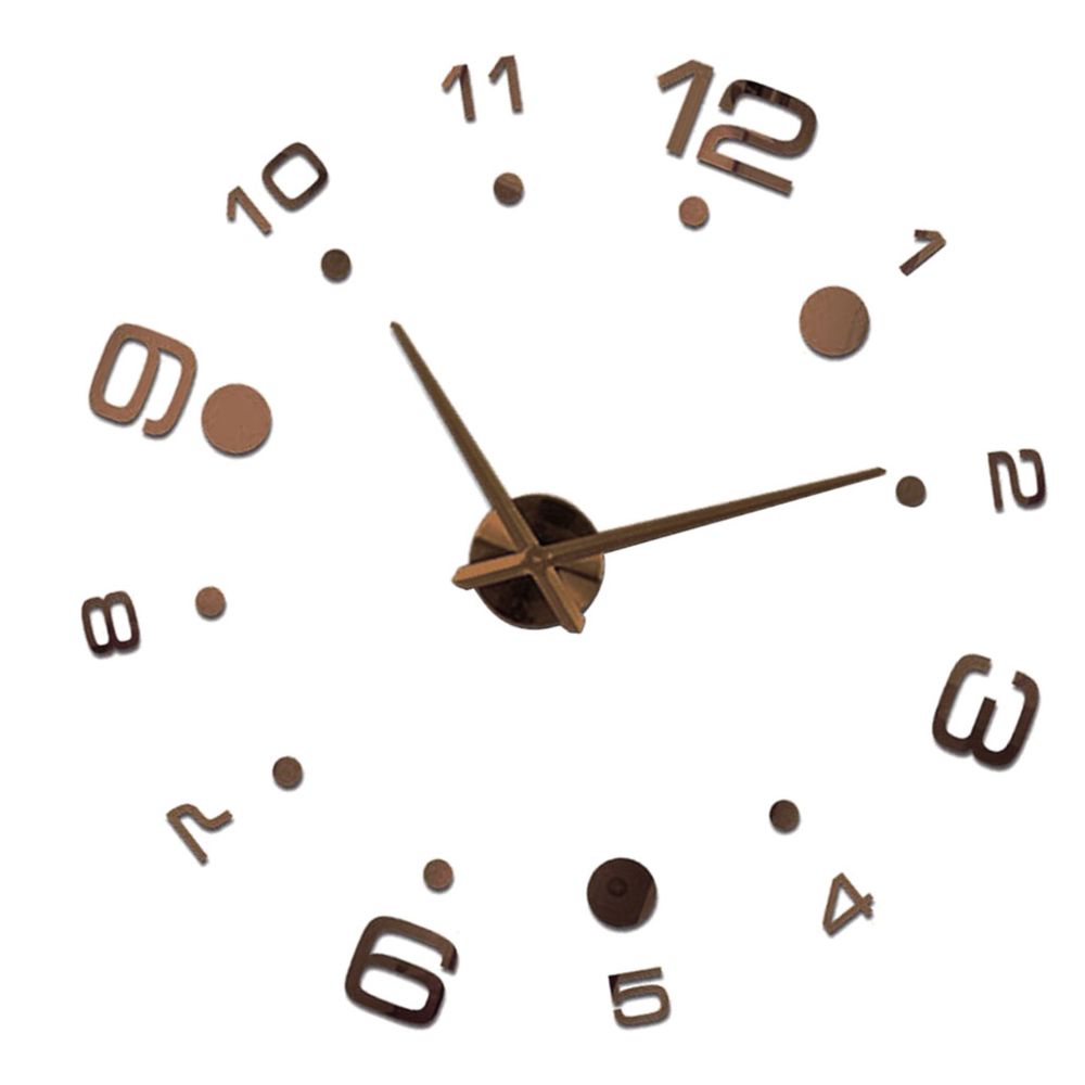 marque generique - moderne diy grande horloge murale grande montre 3d miroir quartz analogique horloge café - Horloges, pendules