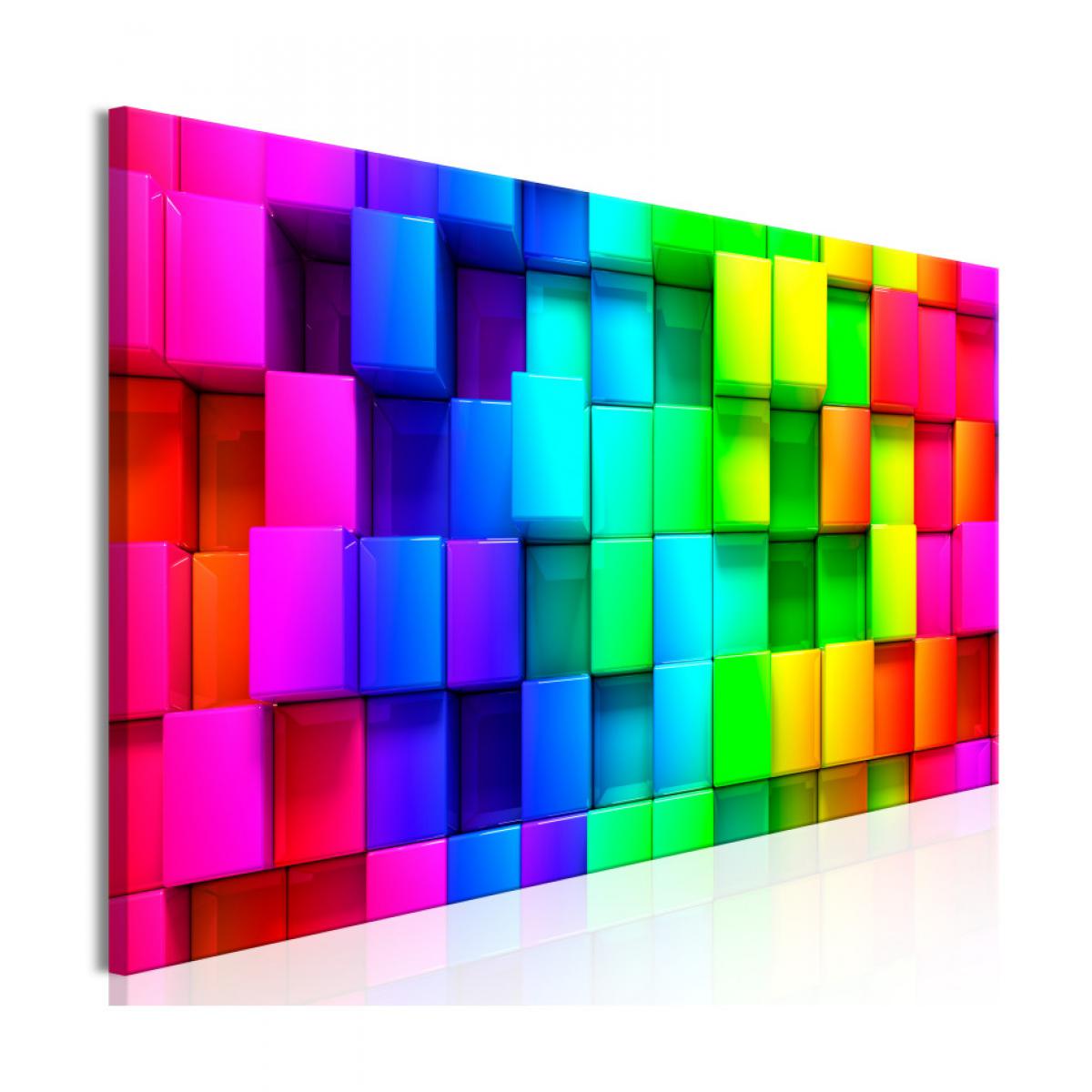 Artgeist - Tableau - Colourful Cubes (1 Part) Narrow 120x40 - Tableaux, peintures