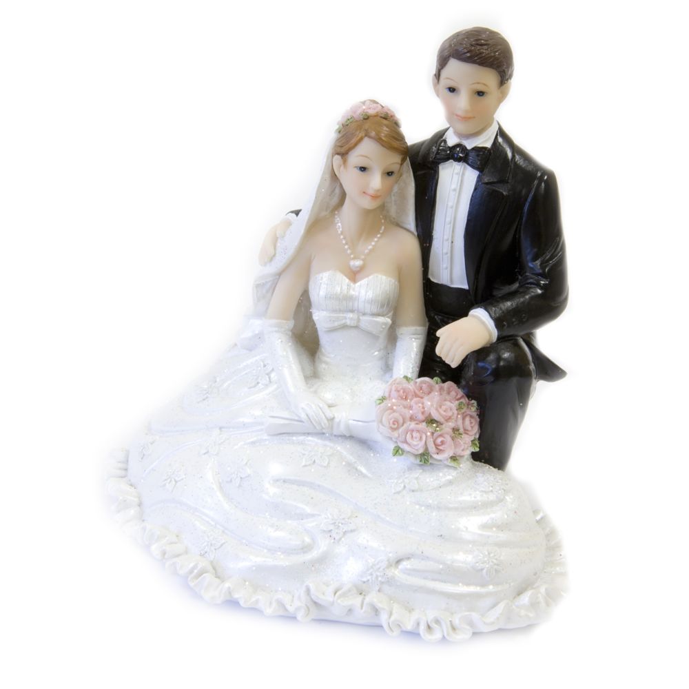 Visiodirect - Couple mariés à genoulles - 13,2 cm - Objets déco