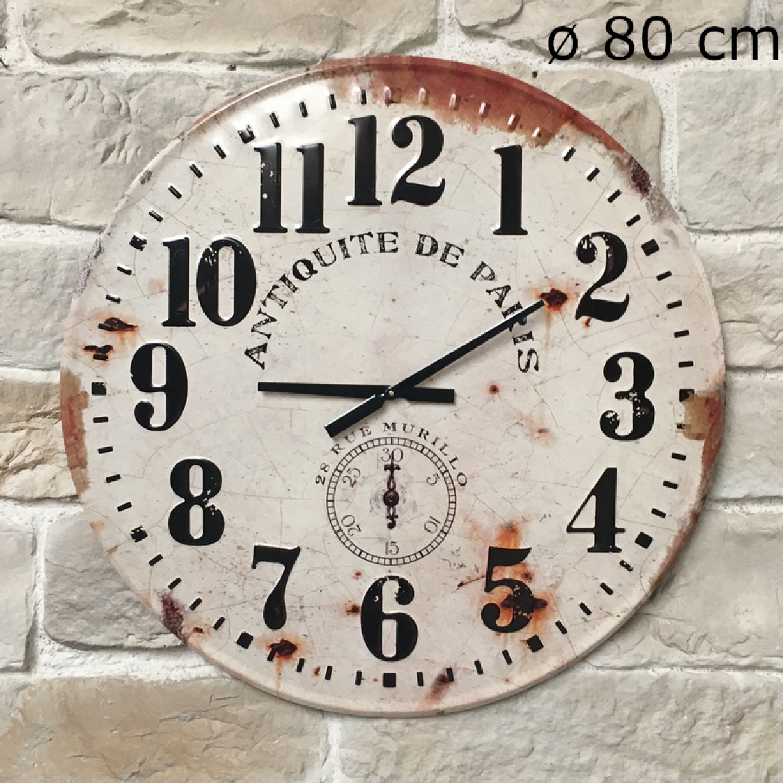 L'Originale Deco - Grande Horloge Industrielle Campagne Horloge Metal Fer ø80 cm - Horloges, pendules