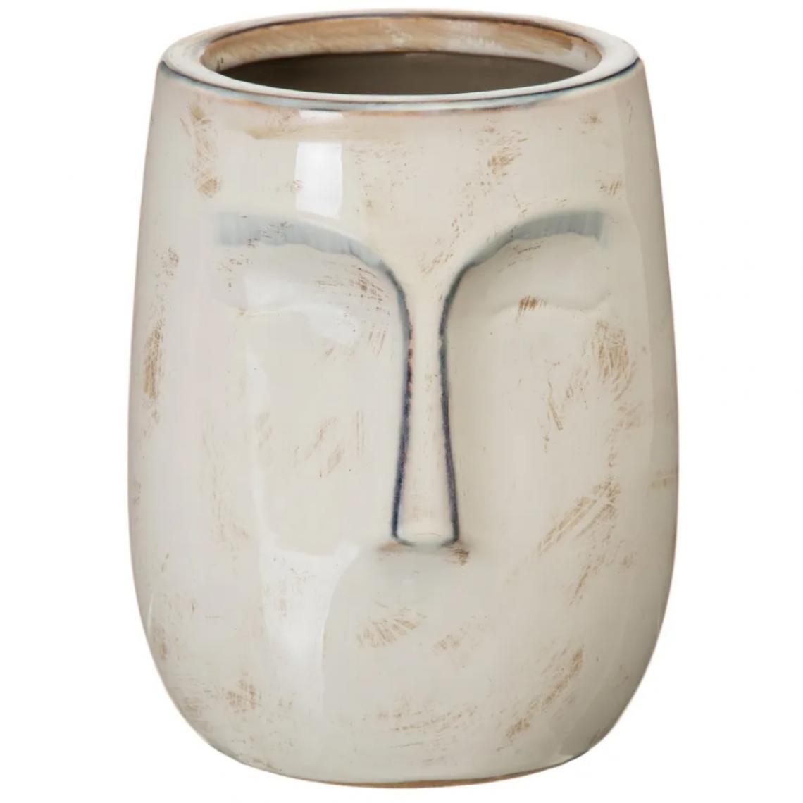 Ixe - Vase crème en forme de visage - Vases