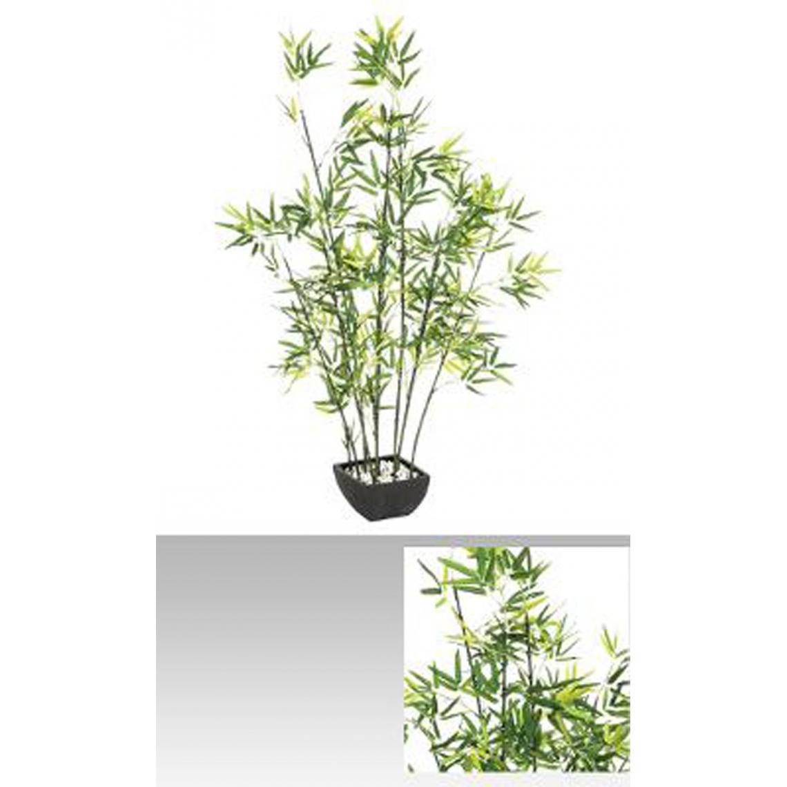 Pegane - Plante Artificielle "Bambou" en dacron+pe+terracotta - Dim : H 122 cm - Plantes et fleurs artificielles