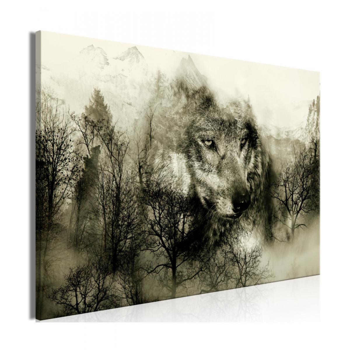 Artgeist - Tableau - Mountain Predator (1 Part) Wide Beige 120x80 - Tableaux, peintures