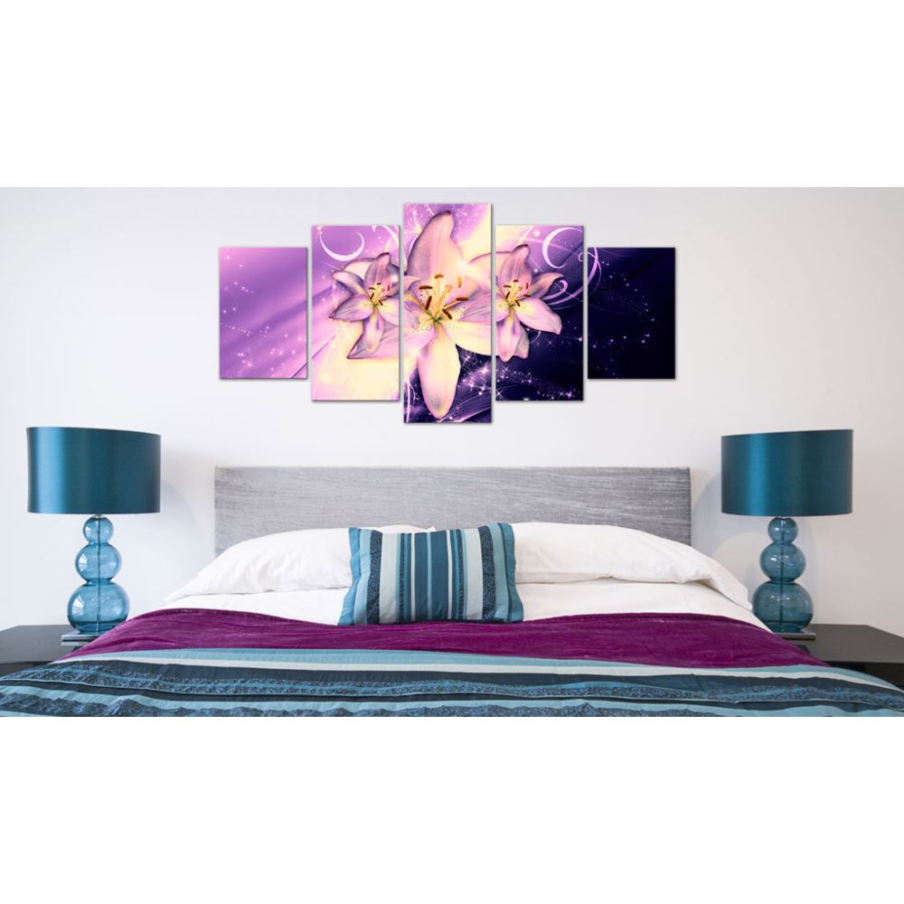marque generique - 200x100 Tableau Lys Fleurs Splendide Purple Galaxy - Tableaux, peintures