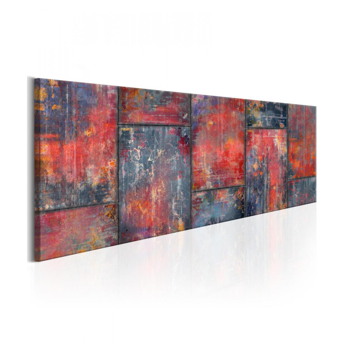 Artgeist - Tableau - Metal Mosaic: Red 150x50 - Tableaux, peintures