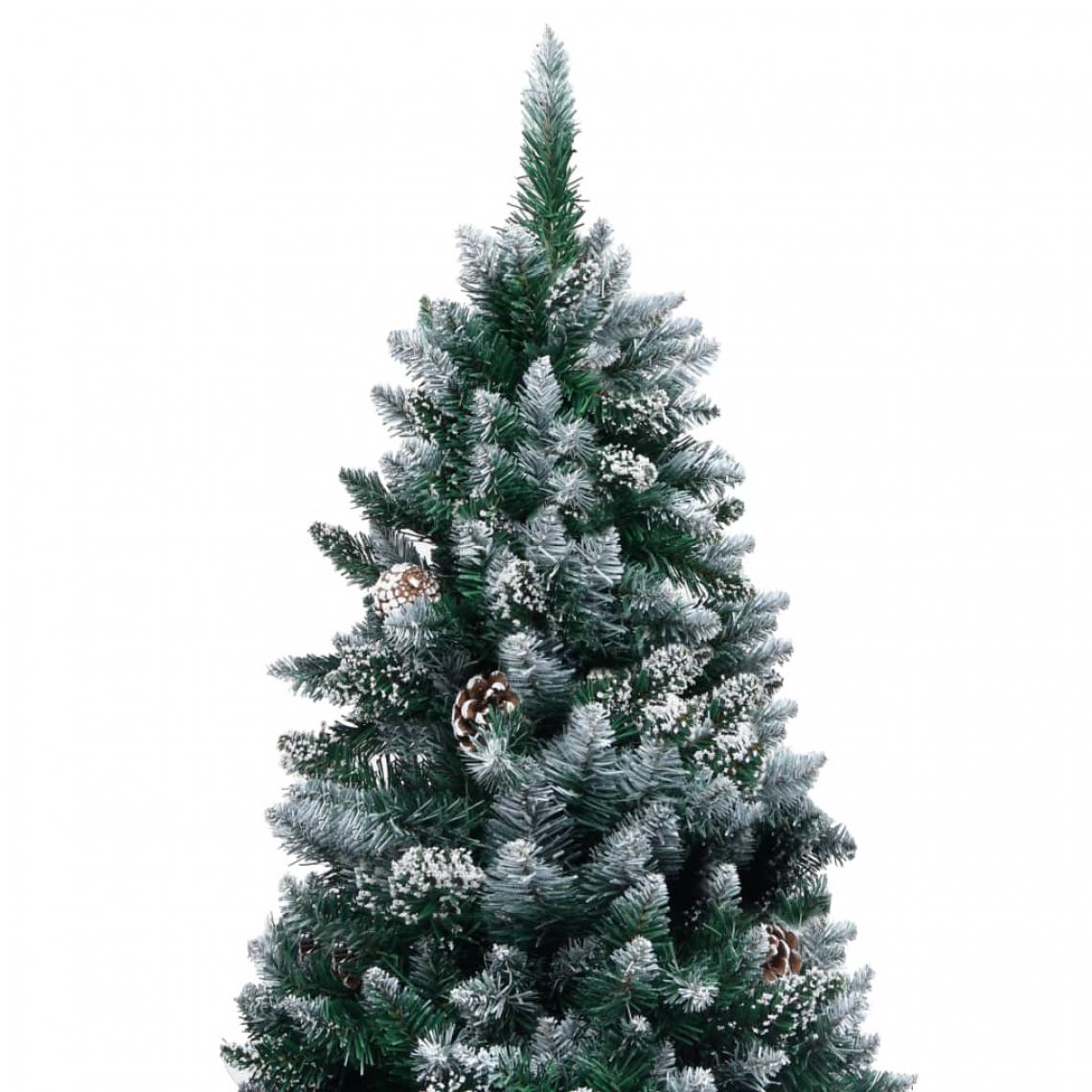 Icaverne - Icaverne - Décorations de Noël serie Sapin de Noël avec pommes de pin et neige blanche 180 cm - Décorations de Noël