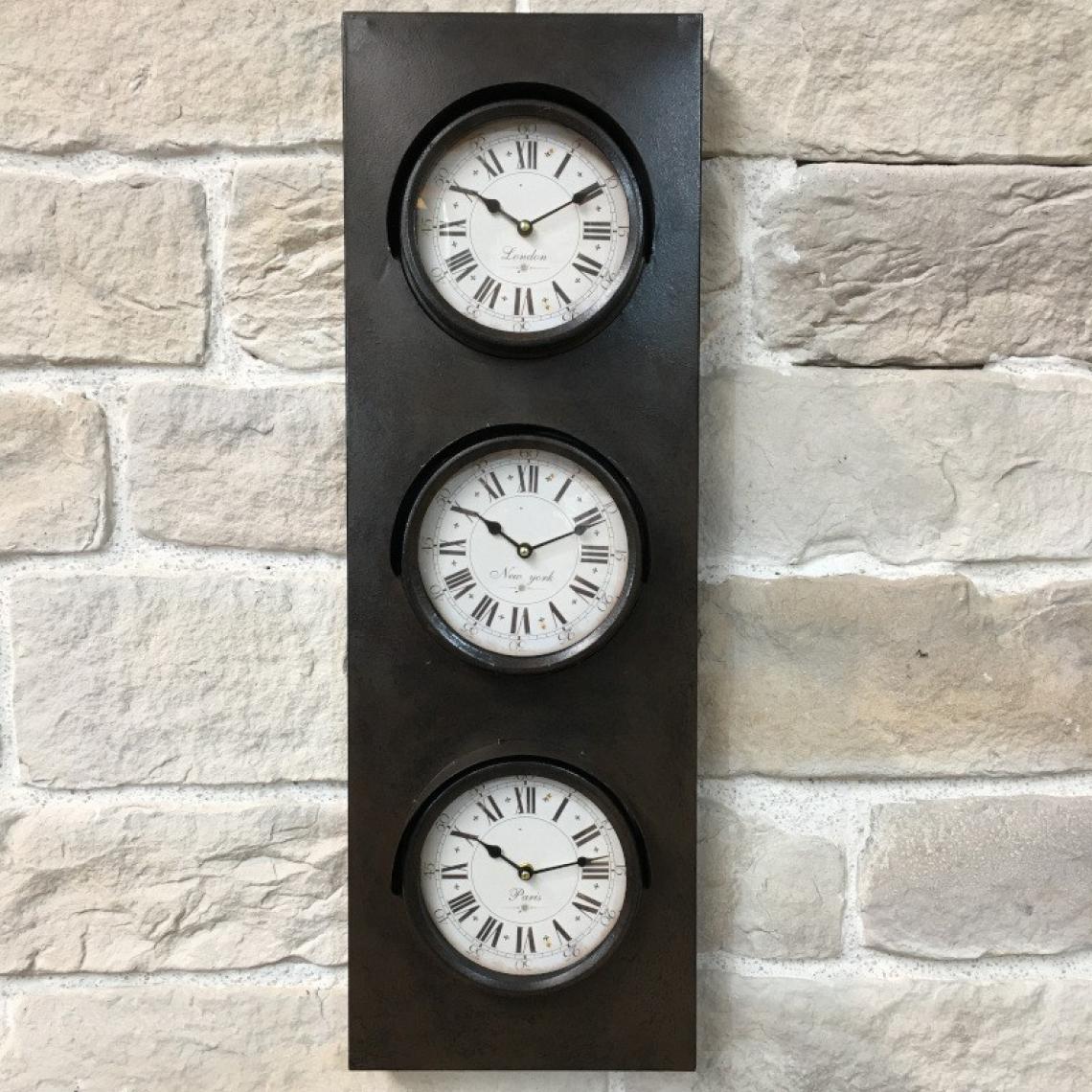 Chemin De Campagne - Horloge Industrielle Fer Métal Haute 90.50 cm x 30 cm - Horloges, pendules
