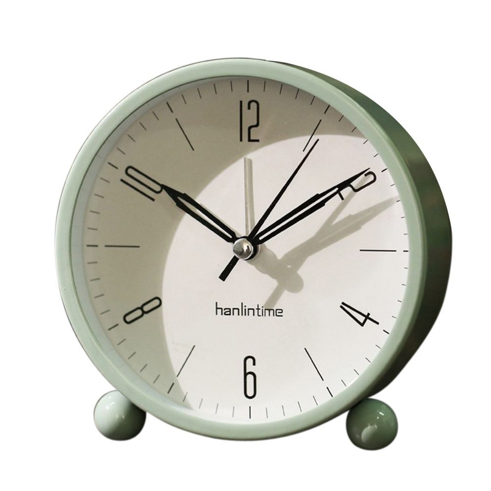 marque generique - européenne ronde batterie réveil bureau table de chevet horloges décor vert - Réveil