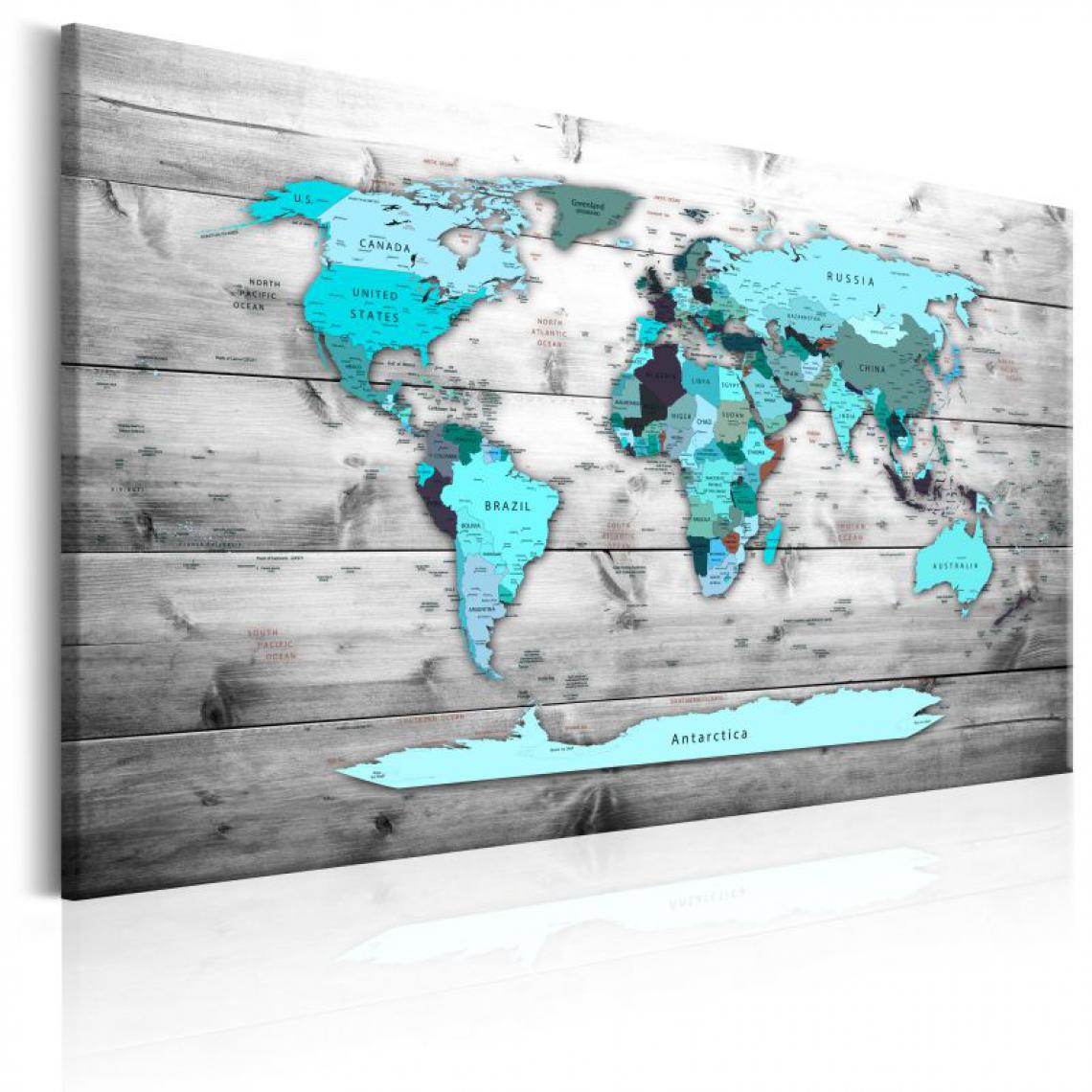 Artgeist - Tableau - World Map: Blue World .Taille : 120x80 - Tableaux, peintures