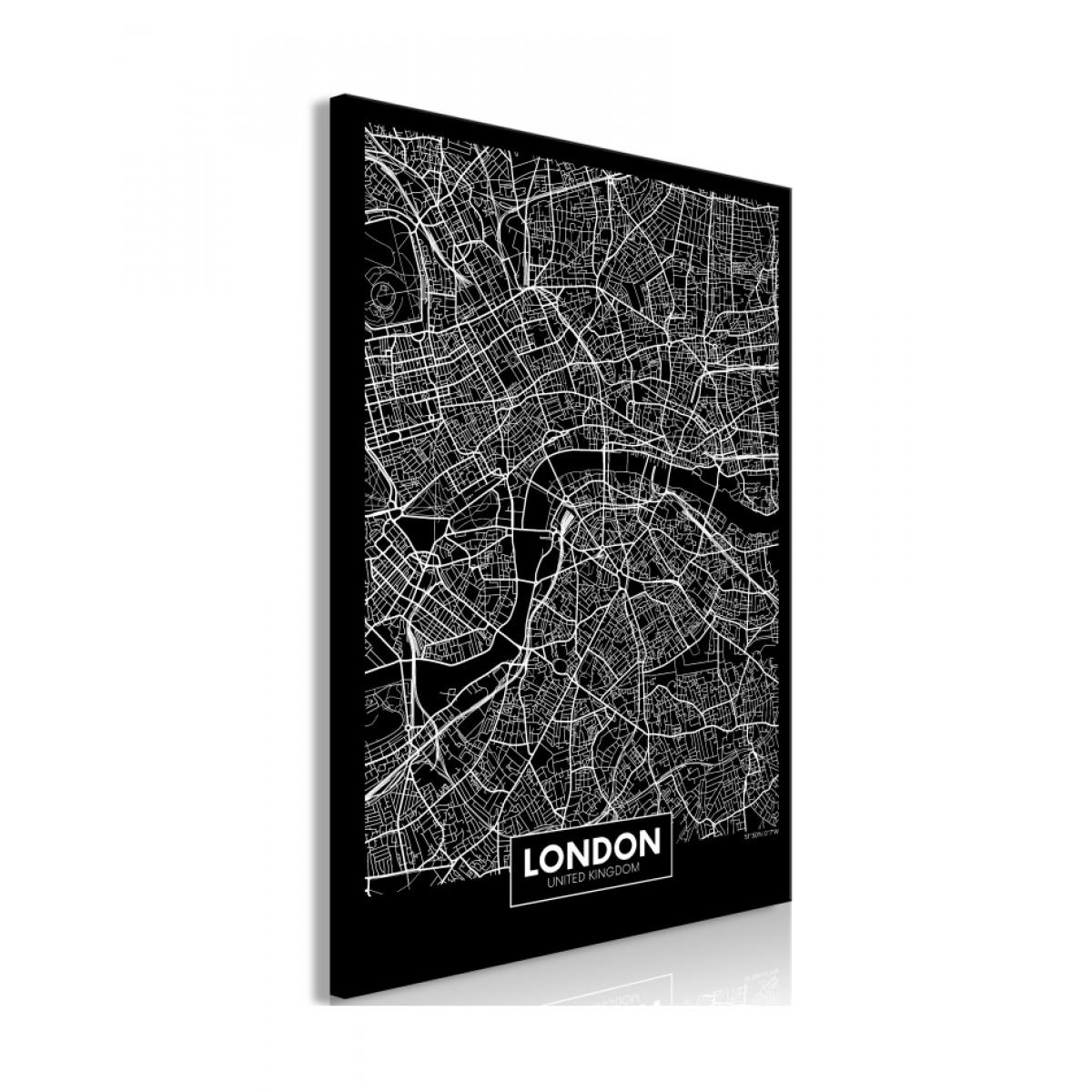 Artgeist - Tableau - Dark Map of London (1 Part) Vertical 60x90 - Tableaux, peintures