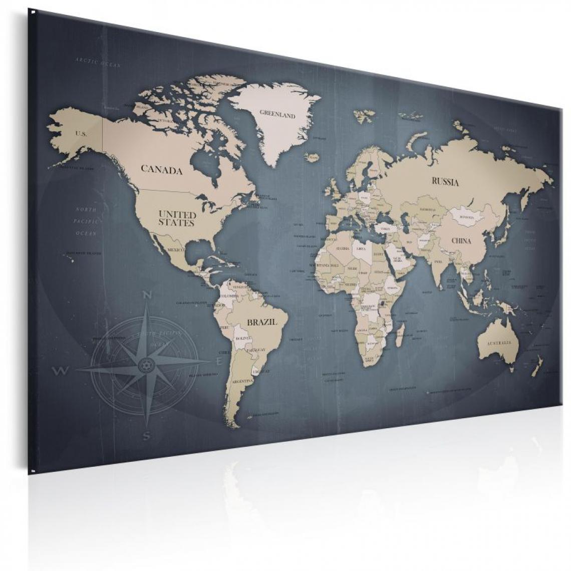 Artgeist - Tableau - World Map: Shades of Grey .Taille : 120x80 - Tableaux, peintures