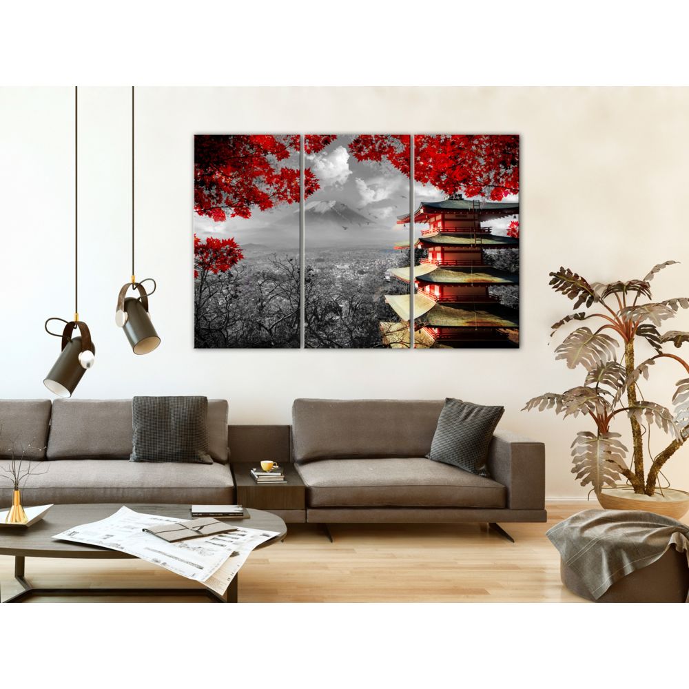 marque generique - 90x60 Tableau Paysages Stylé Japanese Adventure (3 Parts) - Tableaux, peintures