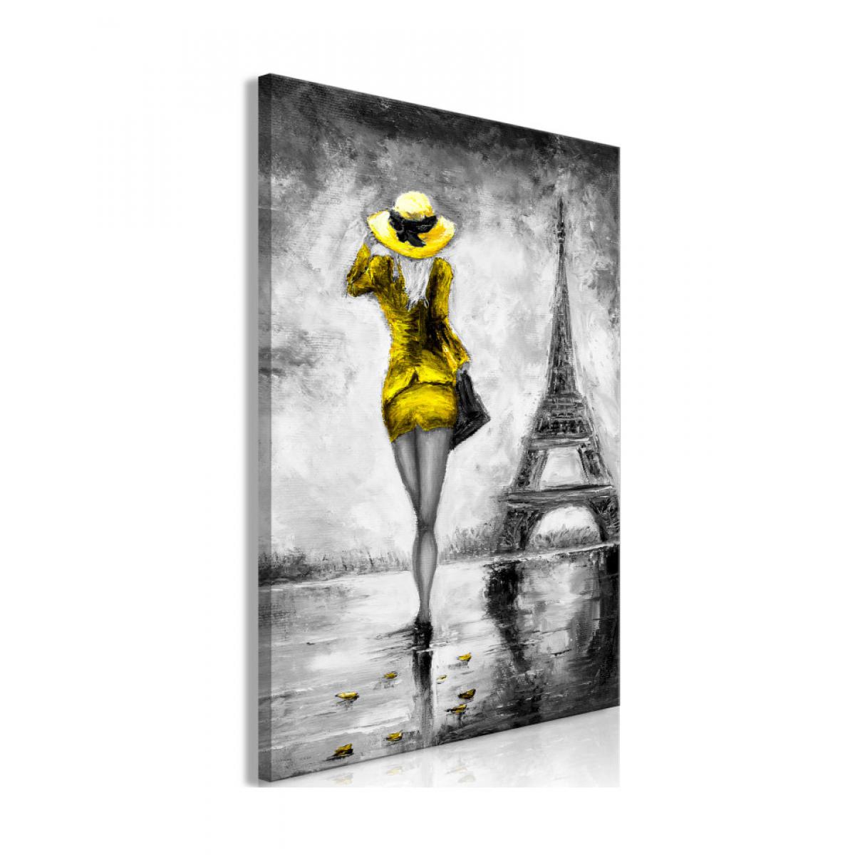 Artgeist - Tableau - Parisian Woman (1 Part) Vertical Yellow 60x90 - Tableaux, peintures