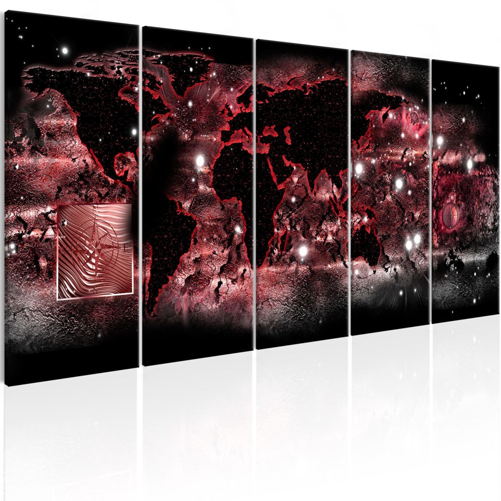 Bimago - Tableau - Red Light - Décoration, image, art | Cartes du monde | - Tableaux, peintures