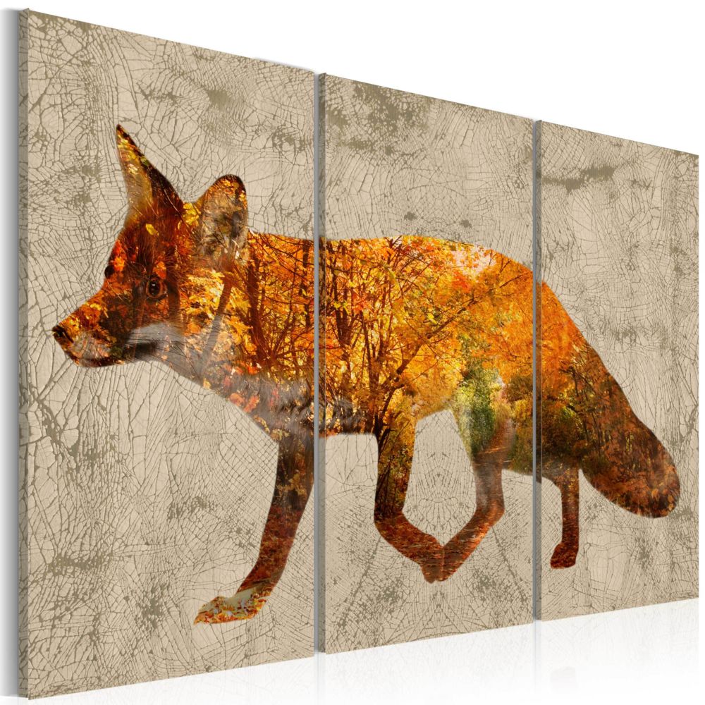 Bimago - Tableau - Fox in The Wood - Décoration, image, art | Animaux divers | - Tableaux, peintures