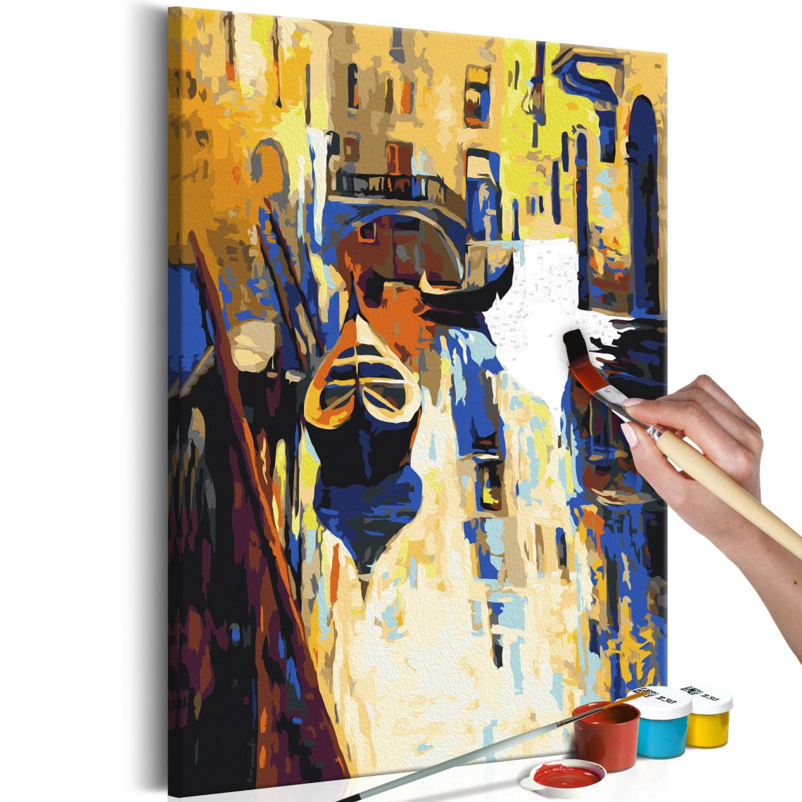 Decoshop26 - Tableau à peindre soi-même peinture par numéros motif Venise (gondoles) 40x60 cm TPN110161 - Tableaux, peintures