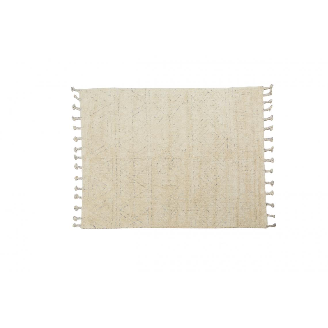 Alter - Tapis Californie moderne, style kilim, 100% coton, ivoire, 230x160cm - Tapis