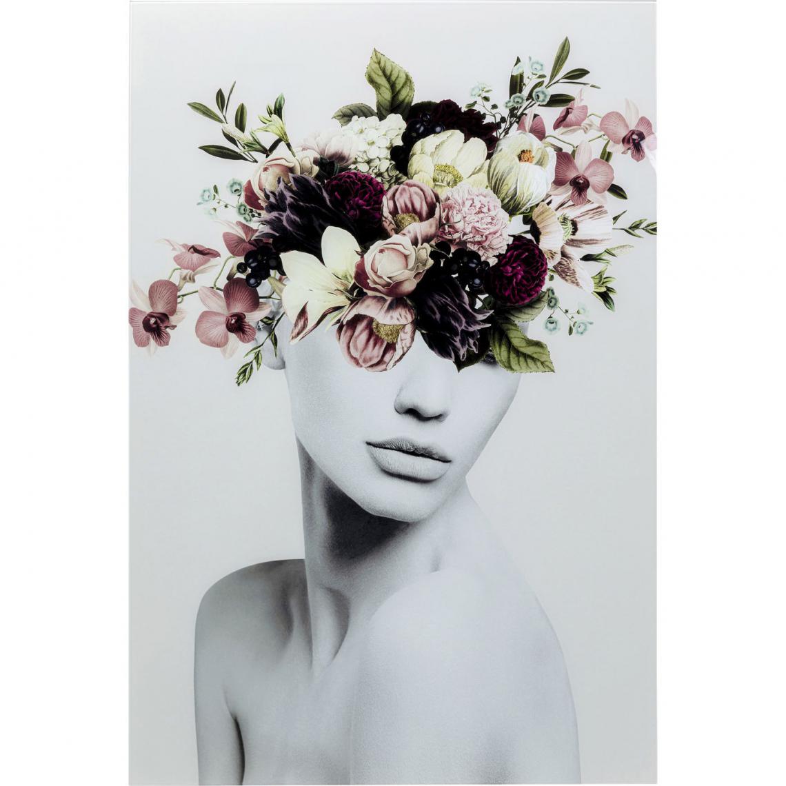 Karedesign - Tableau en verre femme fleurs automne 80x120cm Kare Design - Tableaux, peintures
