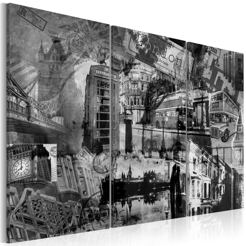 Artgeist - Tableau - L'essence de Londres - triptyque 120x80 - Tableaux, peintures