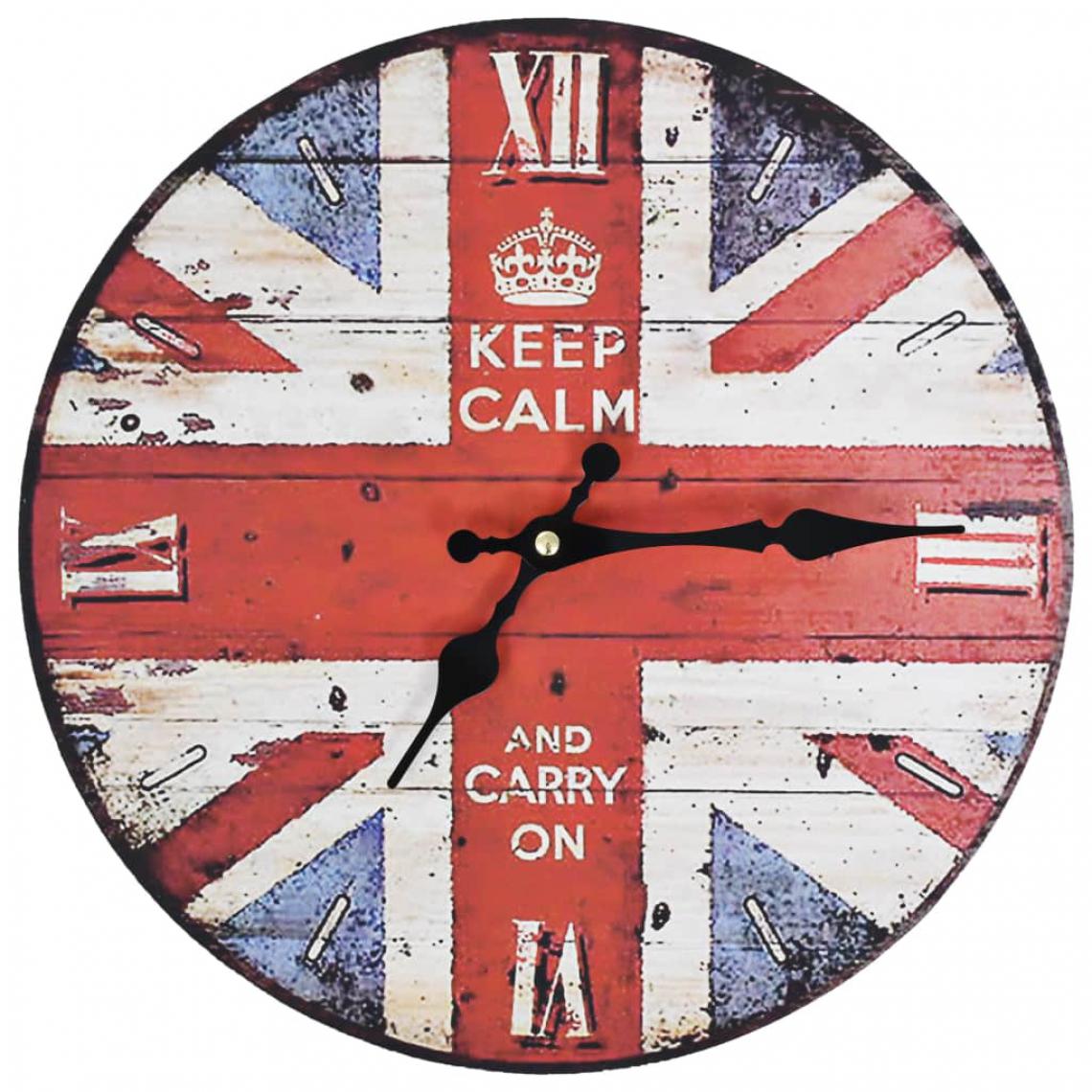 Vidaxl - vidaXL Horloge murale vintage Royaume-Uni 30 cm - Horloges, pendules