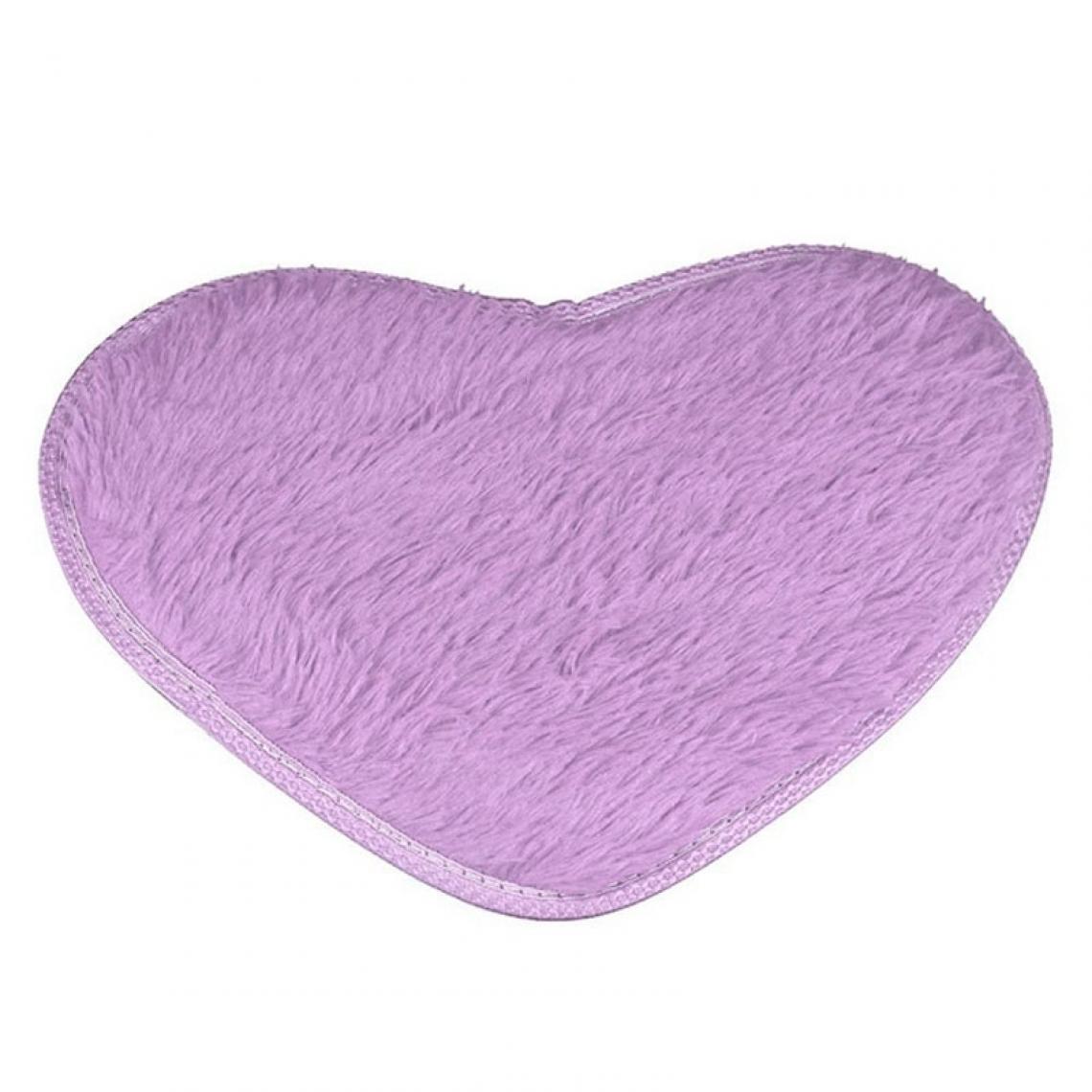 Wewoo - Tapis de Bain Antidérapants en Forme de Coeur de Décoration de MaisonTaille 70 * 80CM Violet - Tapis