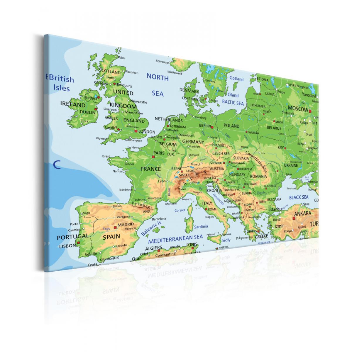 Artgeist - Tableau - Map of Europe 120x80 - Tableaux, peintures