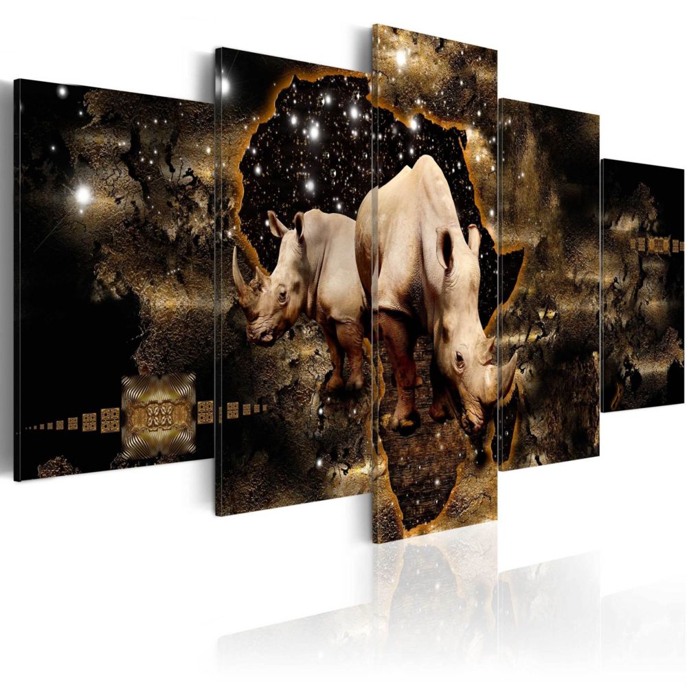Artgeist - Tableau - Golden Rhino 200x100 - Tableaux, peintures