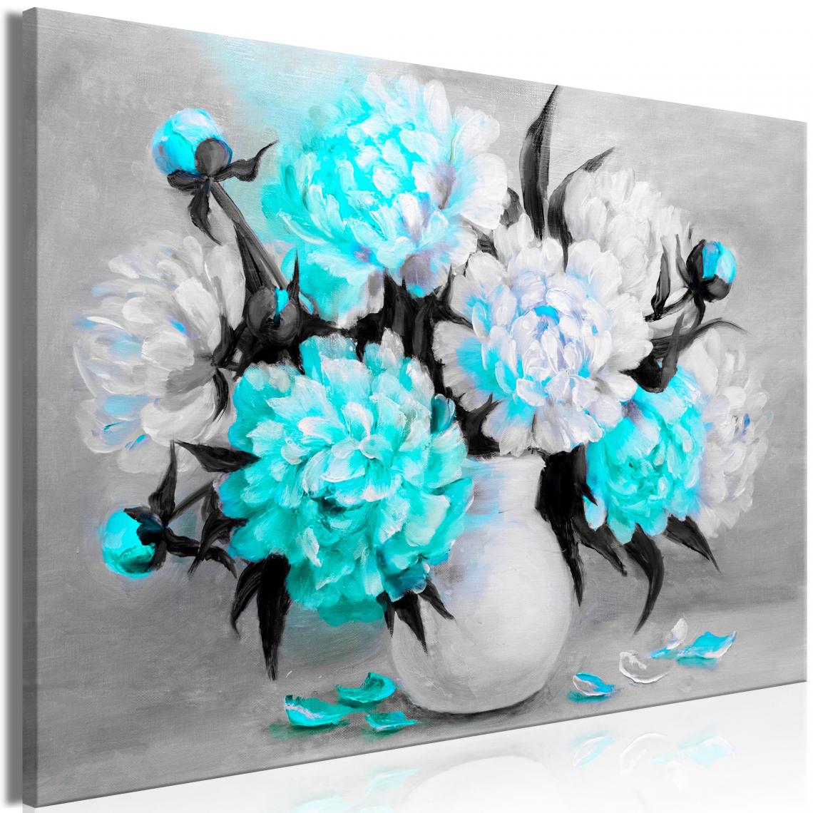 Decoshop26 - Tableau sur toile décoration murale image imprimée cadre en bois à suspendre Couleurs parfumées (1 partie)Large Bleu 120x80 cm 11_0004788 - Tableaux, peintures
