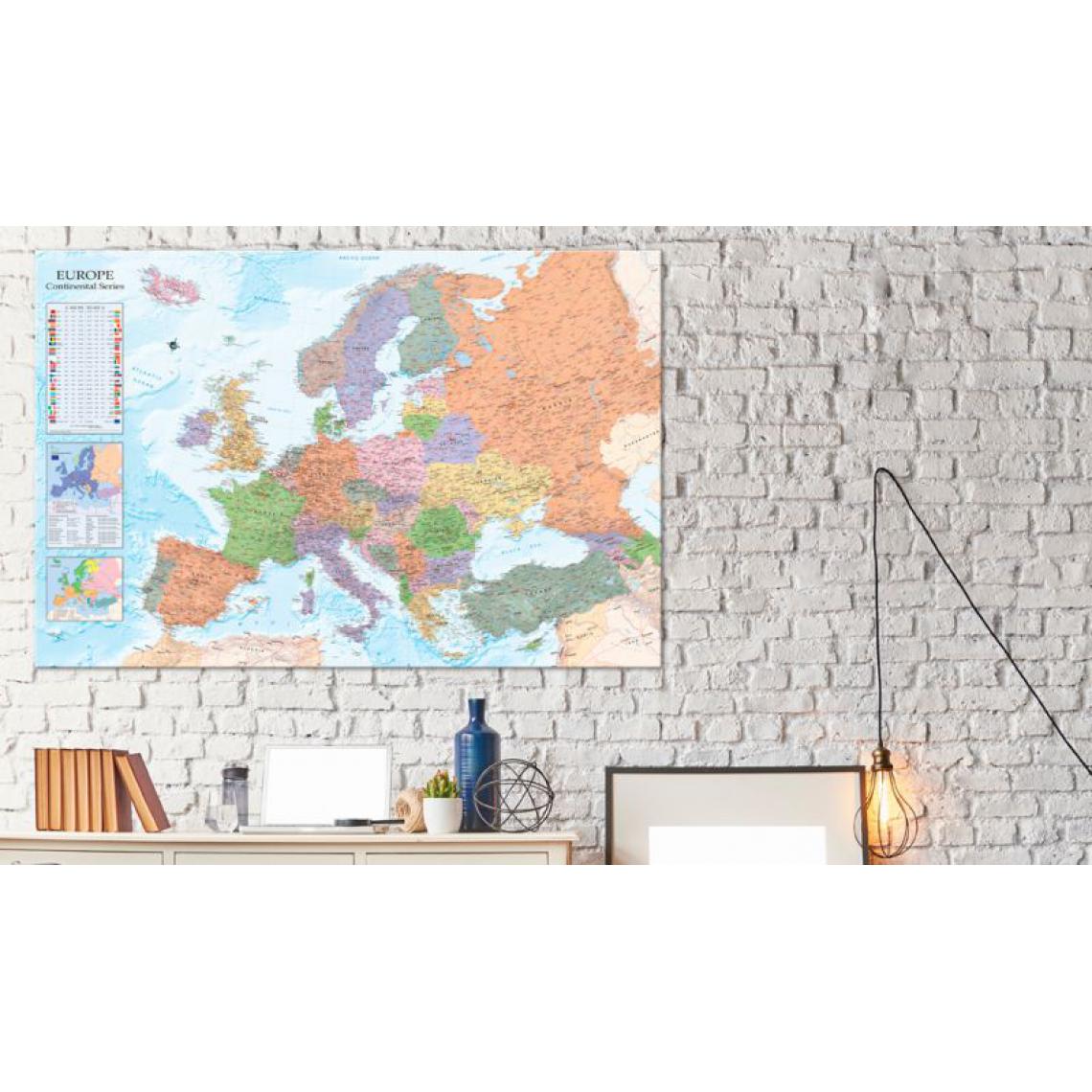 Artgeist - Tableau en liège - World Maps: Europe [Cork Map] .Taille : 90x60 - Tableaux, peintures