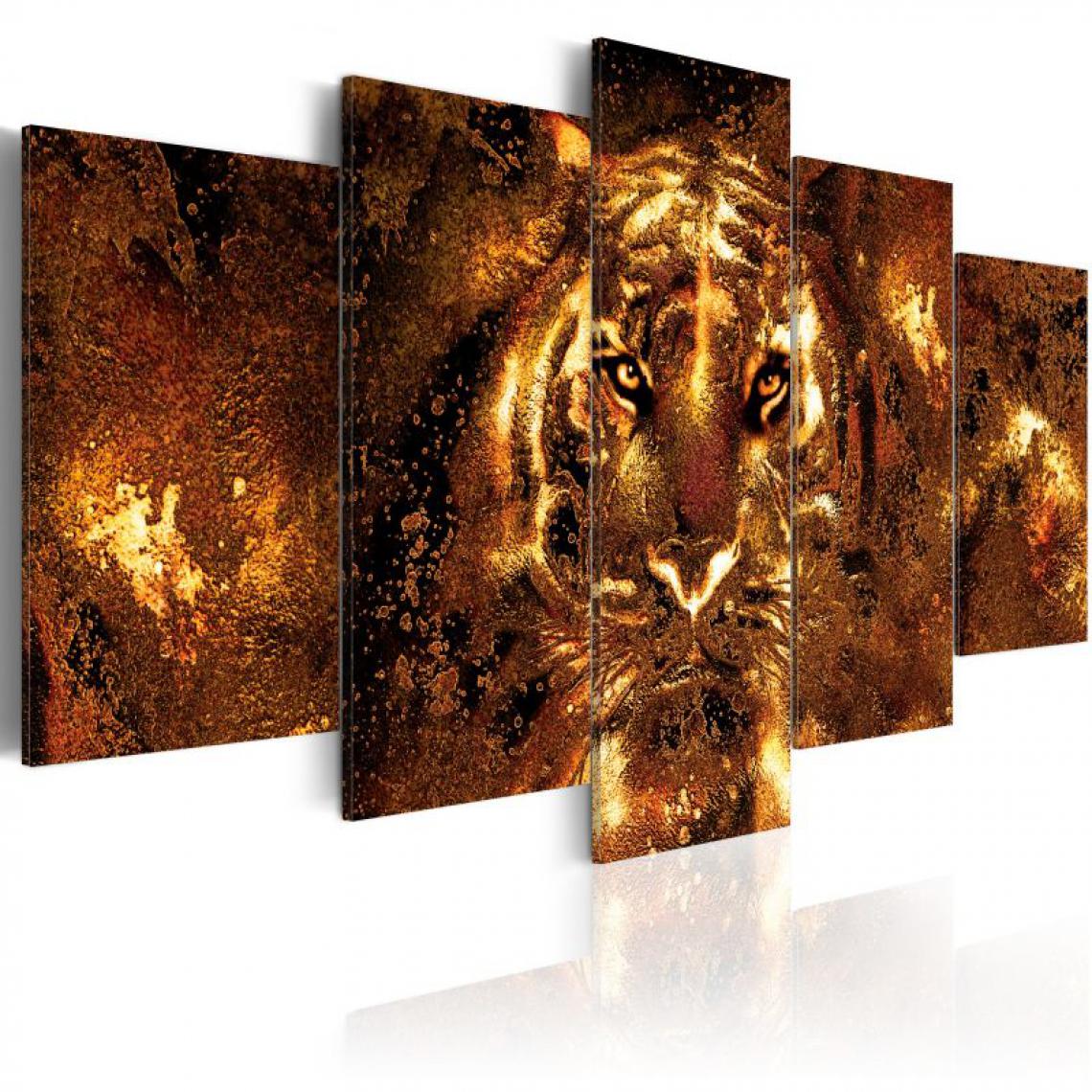 Artgeist - Tableau - Golden Tiger .Taille : 100x50 - Tableaux, peintures