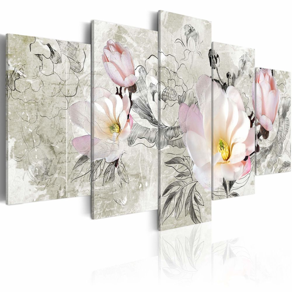 Bimago - Tableau | magnolia | 100x50 | Fleurs | Magnolias | rétro | - Tableaux, peintures
