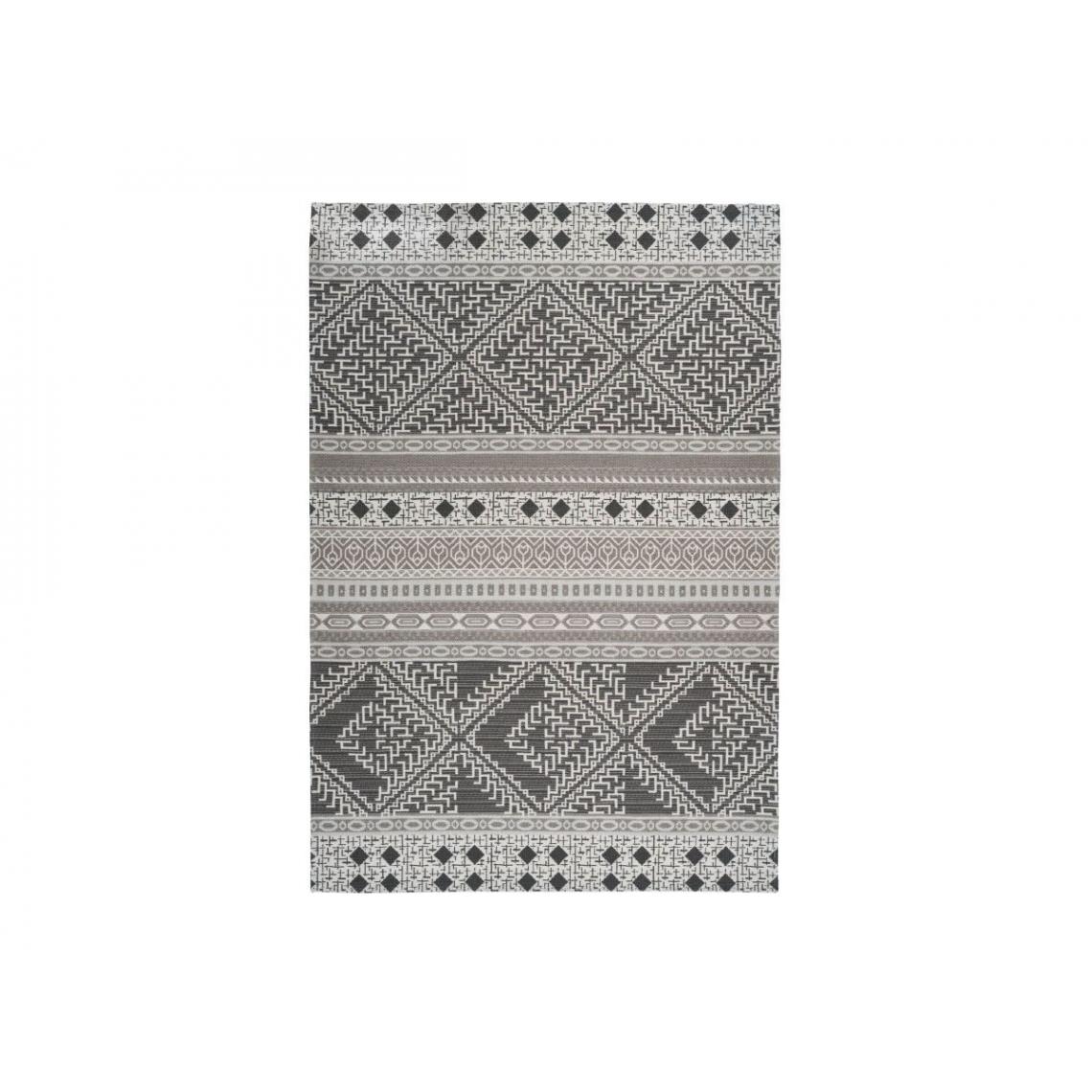 Bobochic - BOBOCHIC Tapis poil court rectangulaire NIMIA motif ethnique Taupe 120x170 - Tapis