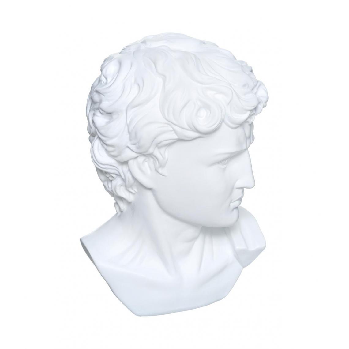 Atmosphera, Createur D'Interieur - Atmosphera - Objet décoratif Tête de César en résine Blanche H 25 cm - Statues