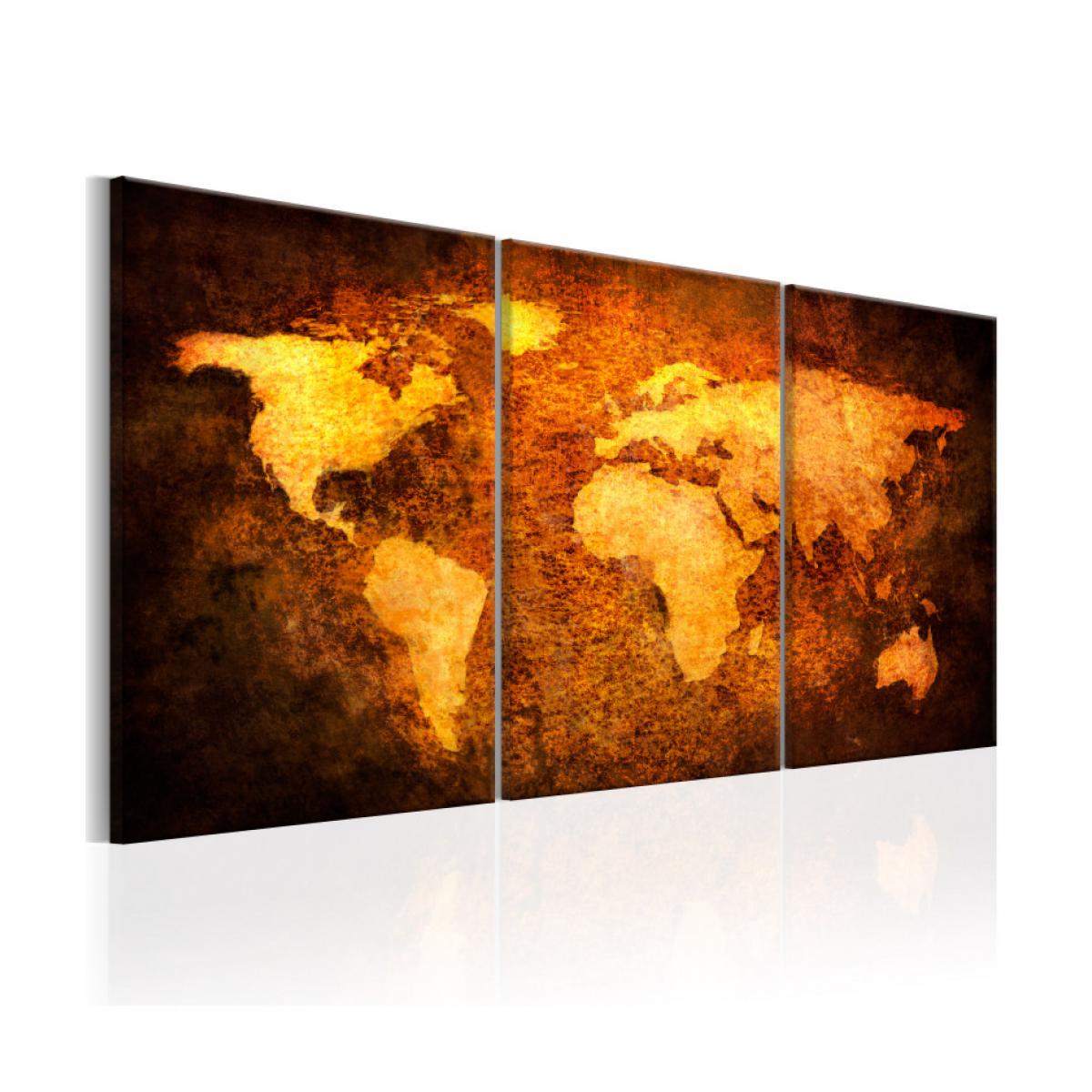 Artgeist - Tableau - Carte du monde dorée 120x60 - Tableaux, peintures